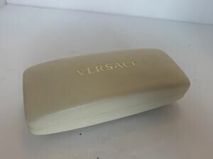 Versace Cream Off White Faux Leather Hardshell Sunglass Eyeglass Case
